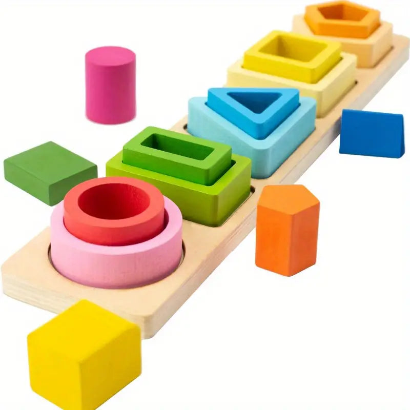 16 PC Montessori Geometric Wood Puzzle