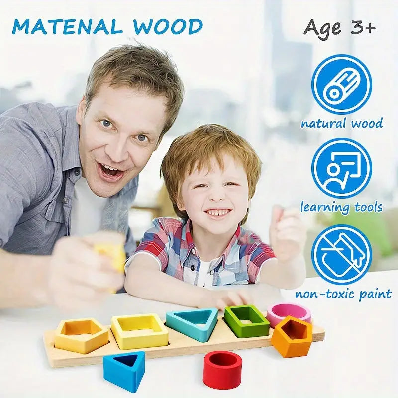 16 PC Montessori Geometric Wood Puzzle