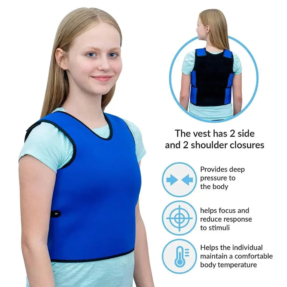 Sensory Compression Vest, Low Pressure Comfort Against Autism, Hyperactivity, Mood Disorder, For Children