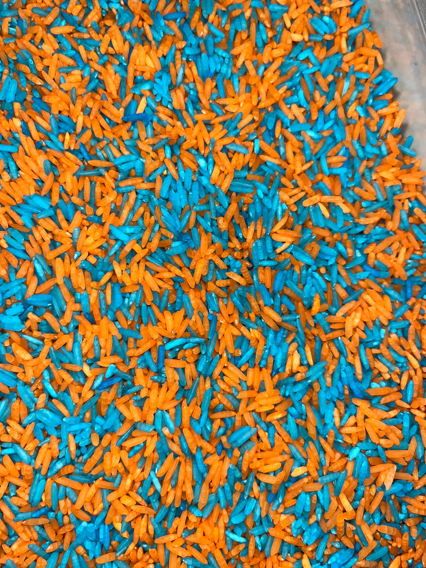 Sensory Bin Filler Blue and orange