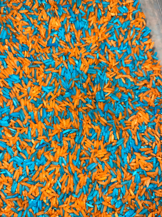 Sensory Bin Filler Blue and orange