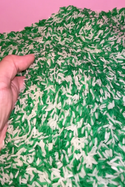 Sensory Bin Filler Green and White