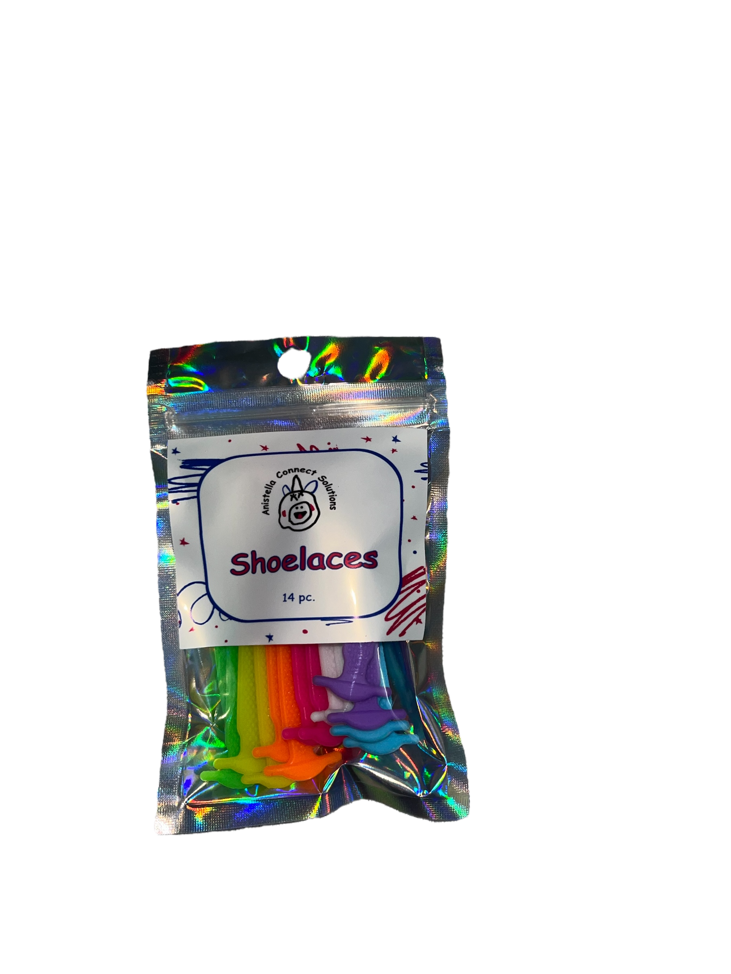 14 pc. Silicone Elastic color shoelaces