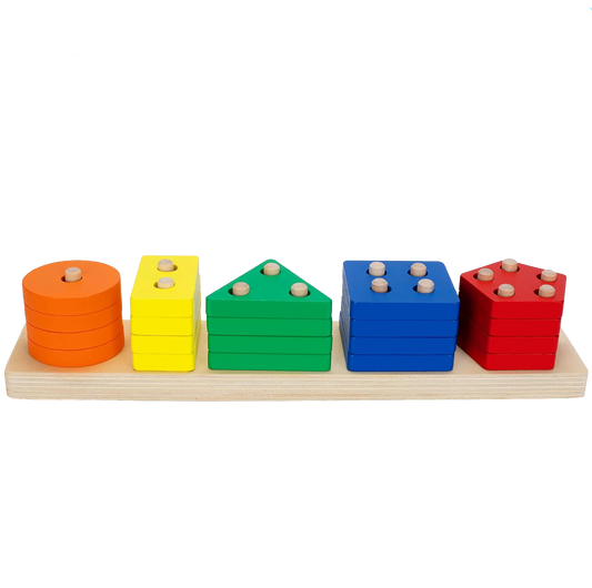21 PC Montessori Wood Puzzle Geometric Shapes