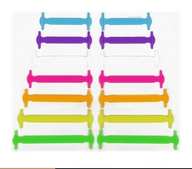 14 pc. Silicone Elastic color shoelaces