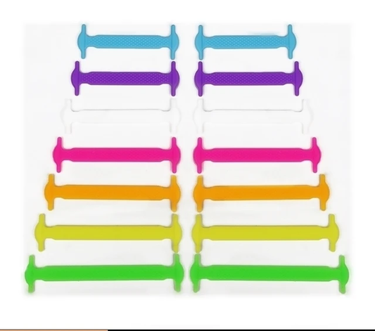 14 pc. Silicone Elastic color shoelaces